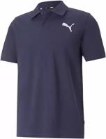 Поло PUMA Essentials Pique Men's Polo Shirt, размер S, синий, белый