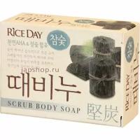 Мыло туалетное Lion Riceday Древесный уголь, с эффектом скраба, 100 г