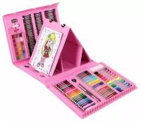 Детский набор для творчества в чемоданчике/ Художественный набор 208 предметов 41х31 см Розовый VITTOVAR