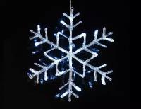 Подвесная светящаяся снежинка антарктика, 24 холодных белых LED-огня, 40 см+5м, прозрачный провод, уличная, STAR trading