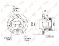 Ступица передняя в сборе с ABS, 5 отверстий колеса LYNXAUTO WH1135