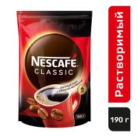 Кофе NESCAFE Classic растворимый с добавлением молотой арабики, пакет, 190 г