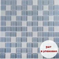 Плитка мозаика Мозаика Стеклянная Glassy, мозаика 30 см x 30 см, размер чипа: 25x25 мм, 3 шт