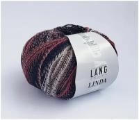 Пряжа Linda Lang Yarns(Линда), цвет 05 - серо-черный, 50гр/150м, 85%хлопок, 15% полиамид, 1 моток