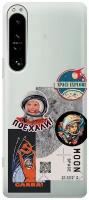 Силиконовый чехол с принтом Gagarin Stickers для Sony Xperia 1 IV / Сони Иксперия 1 4