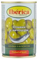 Iberica Оливки с анчоусом в рассоле, 300 г, 300 мл