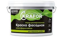 Краска водно-дисперсионная фасадная Krafor, 40 кг, белая