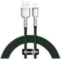 Кабель Cafule Metal Data USB - Lightning cable 2.4 A 1 метр зеленый