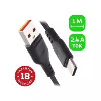 Кабель GoPower GP01T USB (m)-Type-C (m) 1.0м 2.4A ПВХ черный (1/800)