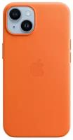 Чехол Apple iPhone 14 Leather MagSafe Orange (MPP83)