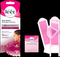 Veet полоски восковые для депиляции для лица с ароматом бархатной розы, 20 шт