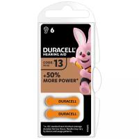 Батарейки Duracell Activair 13 (PR48) для слухового аппарата, 1 блистер (6 батареек)