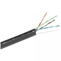 Кабель Exegate EX190974RUS UTP 4 пары кат.5e медь, 24AWG, внешн., с тросом, катушка 305м, черн., PE