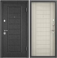 Дверь входная для квартиры Torex Delta PRO 950х2050 правый, тепло-шумоизоляция антикоррозийная защита, замки 4-го и 2-го класса защиты, черный/бежевый