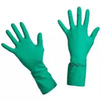 Перчатки хозяйственные нитриловые VILEDA, универсальные, антиаллергенные, размер M (средний), зеленые, 100801