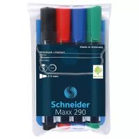 Schneider Набор маркеров для белой доски и флипчарта Maxx 290 (129094), 4 шт., черный, 4 шт