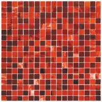 Стеклянная Мозаика для сауны смешанного цвета для стен чип 15 стекло Alma 06SM-Rigil-m красный