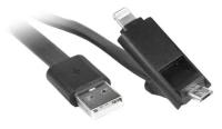 Кабель Mirex USB - microUSB/Lightning (13700-AM8MC10B)