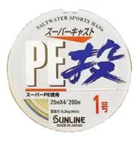 Sunline, Шнур Super Cast PE Nage II 200м, 1.2, 20lb, 6.7кг