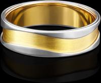 Кольцо обручальное PLATINA, комбинированное, белое золото, 585 проба, размер 16