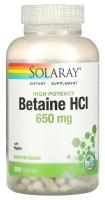 Капсулы Solaray High Potency Betaine HCl