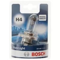 Лампа автомобильная галогенная BOSCH Pure Light 1987301001 H4 P43t 60/55w P43t-38