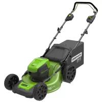 Аккумуляторная газонокосилка Greenworks 2502807ub GD60LM46HP, 4 А·ч, с АКБ и ЗУ, 46 см