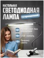 Светильник настольный светодиодный 8W на прищепке USB