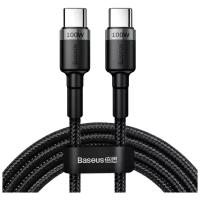 Кабель Baseus Cafule USB Type-C - USB Type-C (CATKLF-ALG1), черный/серый, 2 м