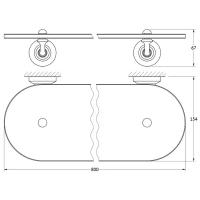 Полка с держателями 80 cm (стекло; античная медь) (3SC) STI 616