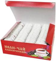 Русский Иван-чай классический, 100 пакетиков с ярлычком, ферментированный иван-чай (кипрей, копорский чай) 100%, натуральный травяной чай без кофеина в пакетиках 100 шт