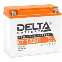 Аккумулятор мотоциклетный Delta CT12201 YTX20L-BS 12V 20Ah AGM(залит и готов к применению)