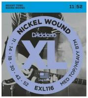 Струны для электрогитары D'Addario EXL116 Medium Top/Heavy Bottom 11-52