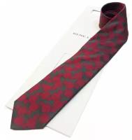 Темный шелковый галстук для мужчин с красными кружочками Rene Lezard 811773