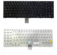 Клавиатура для ноутбука RoverBook V555 Черная. Плоский Enter. Черная, без рамки