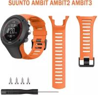 Ремешок для Suunto Ambit, Ambit 2, Ambit 3 браслет силиконовый (оранжевый)