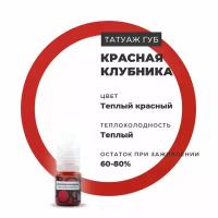 Брови / Пигменты для татуажа краска для пм Красная клубника 5 мл