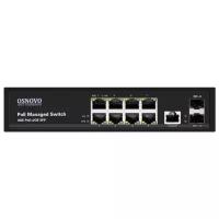 Коммутатор PoE OSNOVO SW-80802/L(150W) на 8 RJ45 PoE + 2 x GE SFP, 8 x GE (10/100/1000 Base-T) PoE (IEEE 802.3af/at), 2 x GE SFP (1000 Base-X). PoE IE