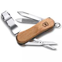 Нож-брелок Victorinox Classic Nail Clip Wood 580, 65 мм, 6 функций, дерево