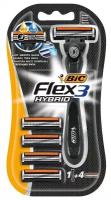 Станок для бритья BIC Flex 3 Hybrid, 1 + 4 шт