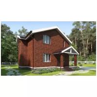 Проект жилого дома SD-proekt 15-0017 (140,75 м2, 8,7*10,26 м, керамический блок 440 мм, облицовочный кирпич)