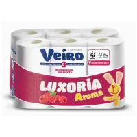 Туалетная бумага Veiro Luxoria ароматизированная с запахом Малины 3 слоя 12 рулонов