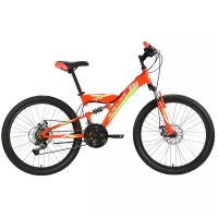 Подростковый горный (MTB) велосипед Black One Ice FS 24 D (2021) красный/зеленый (требует финальной сборки)