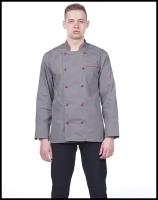 Китель поварской VLADIMIR, китель повара, одежда повара, рубашка рабочая, китель поварской мужской, куртка поварская, серый, 44