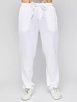 Брюки мужские муслин белые штаны спорт на резинке в отпуск 2XL