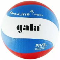 Мяч волейбольный GALA Pro-Line 10 FIVB арт. BV5591S, р. 5, FIVB Appr, синт. к. ПУ Microfiber, клеен, бел-гол-кра