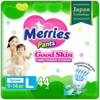 Трусики Merries Good Skin размер L 9-14кг, 44шт