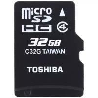 Карта памяти Toshiba Standart microSD Class 4 32GB с адаптером