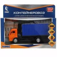 Модель KAMCONT-15-OGBU KAMAZ контейнеровоз длина 15,5 см, Технопарк в коробке