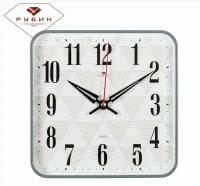 Часы настенные Рубин квадратные 19х19 см, корпус серый 